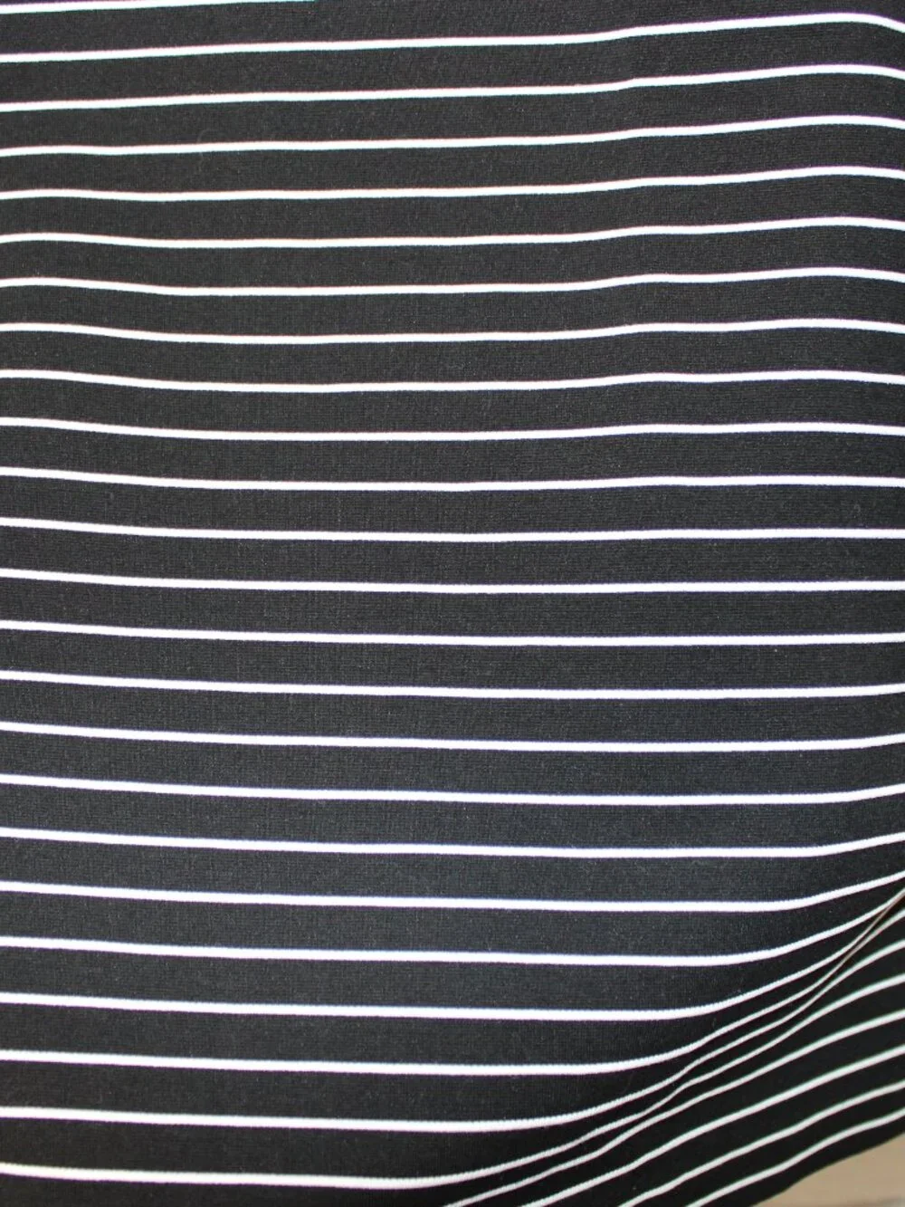 Loft Medium Black White Stripe Pull On High Waist Casual Above Knee Skirt